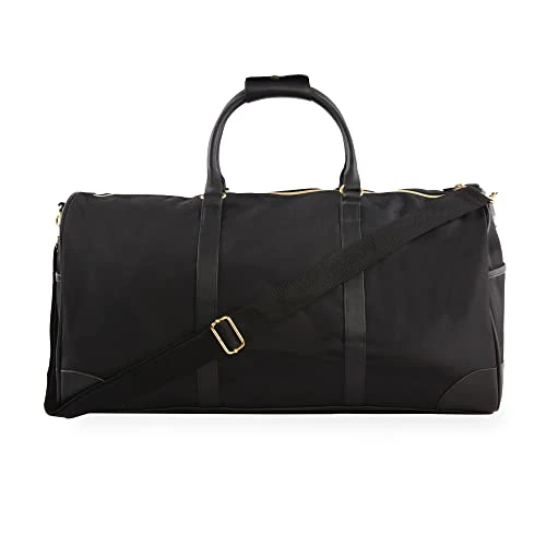 BEBE Women's Whitney Duffel Bag, Black Gold 4 BEBE Women's Whitney Duffel Bag, Black Gold - Image 4