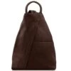 Tuscany Leather Shanghai Leather Backpack Dark Brown