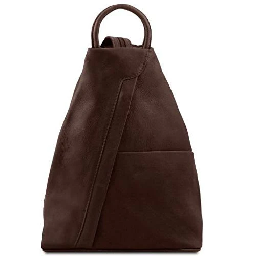 Tuscany Leather Shanghai Leather Backpack Dark Brown 1 Tuscany Leather Shanghai Leather Backpack Dark Brown