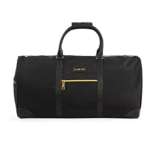 BEBE Women's Whitney Duffel Bag, Black Gold 6 BEBE Women's Whitney Duffel Bag, Black Gold - Image 6