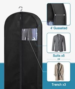 KIMBORA 43" Suit Bags For Closet Storage And Travel, Gusseted Hanging Garment Bags For Men Suit Cover With Handles For Clothes, Coats, Jackets, Shirts（3 Packs） -Backpack Shop 414RGKgU4AL
