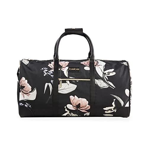 BEBE Women's Whitney Duffel Bag, Black Floral 6 BEBE Women's Whitney Duffel Bag, Black Floral - Image 6