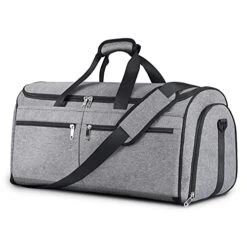 Carry On Garment Bag For Travel Business Trips, Bukere Convertible Travel Duffel Bag With Shoe Compartment, Detachable Shoulder Strap, 2 In 1 Weekender Suit Bag For Men Women