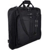 ZEGUR Suit Carry On Garment Bag For Travel & Business Trips With Shoulder Strap And Rolling Luggage Attachment Point - Black