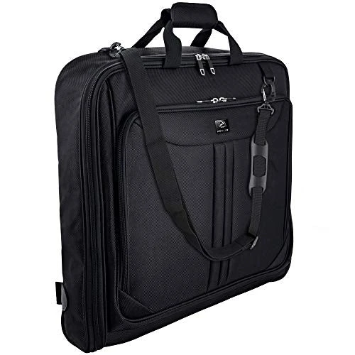 ZEGUR Suit Carry On Garment Bag For Travel & Business Trips With Shoulder Strap And Rolling Luggage Attachment Point - Black 1 ZEGUR Suit Carry On Garment Bag For Travel & Business Trips With Shoulder Strap And Rolling Luggage Attachment Point - Black