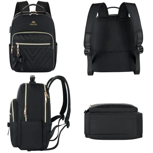 MATEIN Mini Backpack For Women, Waterproof Stylish Daypack Purse Shoulder Bag With USB Charging Port, Lightweight Small Casual Daily Travel Backpack For Ladies Teen Girls, 2pcs Sets, Black 2 MATEIN Mini Backpack For Women, Waterproof Stylish Daypack Purse Shoulder Bag With USB Charging Port, Lightweight Small Casual Daily Travel Backpack For Ladies Teen Girls, 2pcs Sets, Black - Image 2