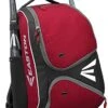 EASTON E210BP Bat & Equipment Backpack Bag | Baseball Softball | 2020 | Red | 2 Bat Sleeves | Smart Gear Storage Shelf | Vented Shoe Pocket | Valuables Pocket | Fence Hook