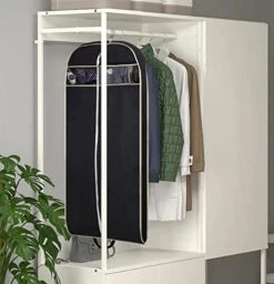 MISSLO 43" Gusseted Travel Garment Bag With Accessories Zipper Pocket Breathable Suit Garment Cover For Shirts Dresses Coats, Black -Backpack Shop 41GQUkxvihL