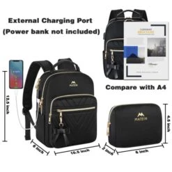 MATEIN Mini Backpack For Women, Waterproof Stylish Daypack Purse Shoulder Bag With USB Charging Port, Lightweight Small Casual Daily Travel Backpack For Ladies Teen Girls, 2pcs Sets, Black 11 MATEIN Mini Backpack For Women, Waterproof Stylish Daypack Purse Shoulder Bag With USB Charging Port, Lightweight Small Casual Daily Travel Backpack For Ladies Teen Girls, 2pcs Sets, Black -Backpack Shop 41H4pxLXAEL