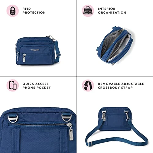 Baggallini Womens Triple Zip Travel Crossbody Handbags, Pacific, One Size US 6 Baggallini Womens Triple Zip Travel Crossbody Handbags, Pacific, One Size US - Image 6
