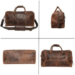Handmade Leather Carry On Bag - Airplane Underseat Travel Duffel Bags By Rustic Town (Mulberry) -Backpack Shop 41KBC6tcr2L