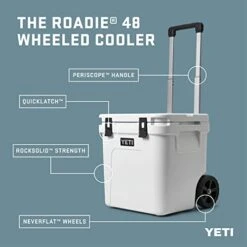 YETI Roadie 48 Wheeled Cooler With Retractable Periscope Handle, Navy -Backpack Shop 41LPaXz VKL