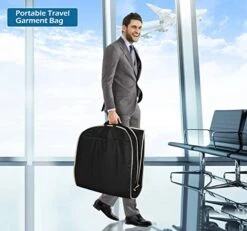 MISSLO 43" Gusseted Travel Garment Bag With Accessories Zipper Pocket Breathable Suit Garment Cover For Shirts Dresses Coats, Black -Backpack Shop 41Oq G4KN9L