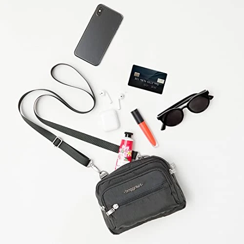 Baggallini Unisex Adult Triple Zip Bagg Cross Body Handbags, Black, One Size US 2 Baggallini Unisex Adult Triple Zip Bagg Cross Body Handbags, Black, One Size US - Image 2