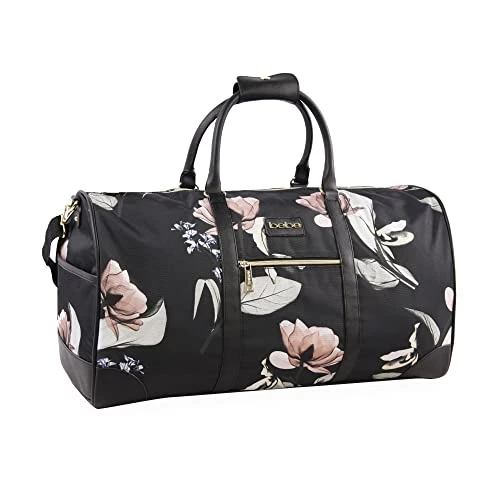 BEBE Women's Whitney Duffel Bag, Black Floral 1 BEBE Women's Whitney Duffel Bag, Black Floral