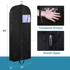 KIMBORA 43" Suit Bags For Closet Storage And Travel, Gusseted Hanging Garment Bags For Men Suit Cover With Handles For Clothes, Coats, Jackets, Shirts（3 Packs） -Backpack Shop 41WjuMfsLbL