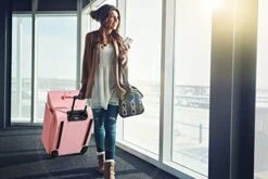 BRÜUN Large Size Duffel Bag With Protective Cover – A Pink Colored Dream Rolling Carrier With Garment Rack And Wheels For Travel – Designed For Men And Women To Hang Clothes On Long Journeys -Backpack Shop 41bcQh s27L