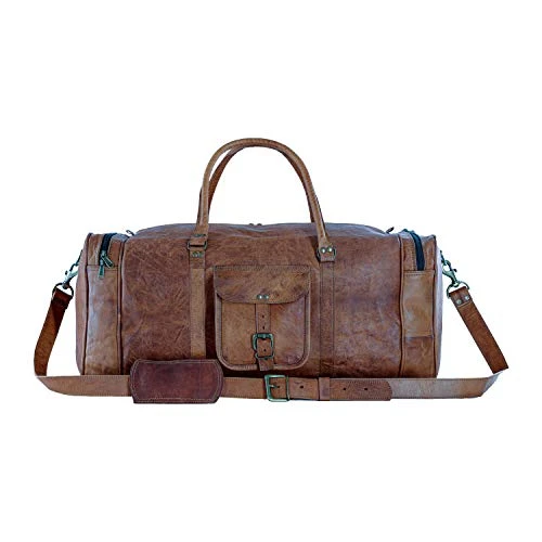 KPL 21 Inch Vintage Leather Duffel Travel Gym Sports Overnight Weekend Duffle Bags For Men And Women 2 KPL 21 Inch Vintage Leather Duffel Travel Gym Sports Overnight Weekend Duffle Bags For Men And Women - Image 2