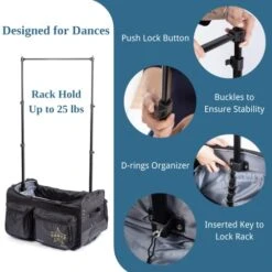 Professional Garment Duffel Bag For Dancer, 28 Inch Dance Bag With Garment Rack And Wheels For Competition, Collapsible, Water Resistant Premium Exterior Nylon Fabric 11 Professional Garment Duffel Bag For Dancer, 28 Inch Dance Bag With Garment Rack And Wheels For Competition, Collapsible, Water Resistant Premium Exterior Nylon Fabric -Backpack Shop 41g5ECCG70L