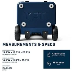 YETI Roadie 48 Wheeled Cooler With Retractable Periscope Handle, Navy -Backpack Shop 41lkYy3 8JL