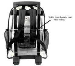 Rolling Clear Backpack Heavy Duty Bookbag Quality See Through Workbag Travel Daypack Transparent School Book Bags With Wheels Black -Backpack Shop 41o 2BPgcfQzL