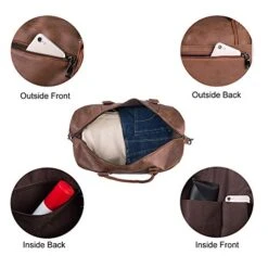 Leather Travel Bag With Shoe Pouch,Weekender Overnight Bag Waterproof Leather Large Carry On Bag Travel Tote Duffel Bag For Men Or Women -Backpack Shop 41qc14v9nBL