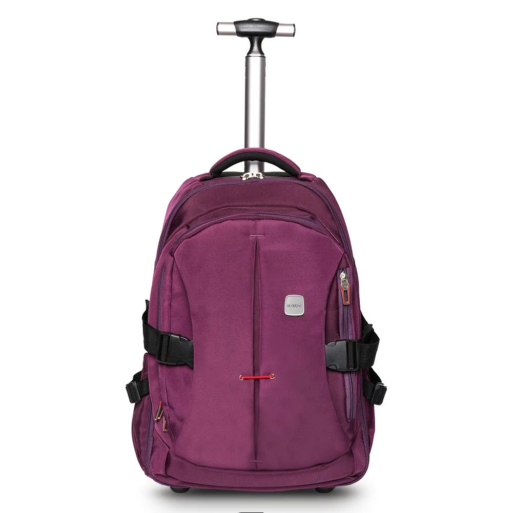 SKYMOVE 19 Inches Waterproof Wheeled Rolling Backpack For Adults And School Students Laptop Books Travel Backpack Bag, Purple 1 SKYMOVE 19 Inches Waterproof Wheeled Rolling Backpack For Adults And School Students Laptop Books Travel Backpack Bag, Purple