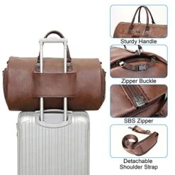 Modoker Convertible Leather Garment Bag, Carry On Garment Bags For Travel Waterproof Garment Duffel Bag Gifts For Men Women Business - 2 In 1 Hanging Suitcase Suit Travel Bags In Brown 10 Modoker Convertible Leather Garment Bag, Carry On Garment Bags For Travel Waterproof Garment Duffel Bag Gifts For Men Women Business - 2 In 1 Hanging Suitcase Suit Travel Bags In Brown -Backpack Shop 515DeH QqcL