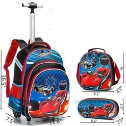 Meetbelify 3Pcs Rolling Backpack For Boys,School Backpack With Wheels For Boys -Backpack Shop 518tykUki3L