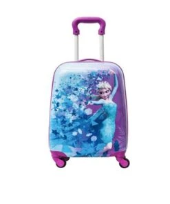 Disney Frozen Hard Side Spinner Trolley 18 Inch Luggage For Kids [Blue]