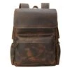 Tiding Genuine Leather Backpack 14 Inch Laptop Backpack Vintage Travel College School Bag Daypack For Men