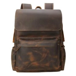 Tiding Genuine Leather Backpack 14 Inch Laptop Backpack Vintage Travel College School Bag Daypack For Men