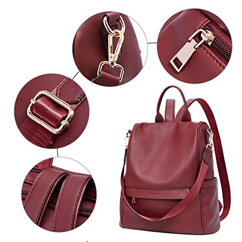 CLUCI Women Backpack Purse Fashion Leather Large Travel Bag Ladies Shoulder Bags Wine Red 4 CLUCI Women Backpack Purse Fashion Leather Large Travel Bag Ladies Shoulder Bags Wine Red - Image 4