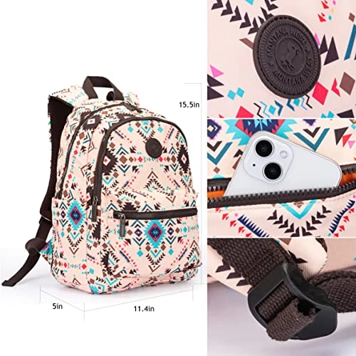 Montana West Bohemian Backpack Ethnic Aztec Geometric Daypack Boho Casual Canvas School Bookbag Travel Shoulder Bag MW1141-9110M-TN 6 Montana West Bohemian Backpack Ethnic Aztec Geometric Daypack Boho Casual Canvas School Bookbag Travel Shoulder Bag MW1141-9110M-TN - Image 6