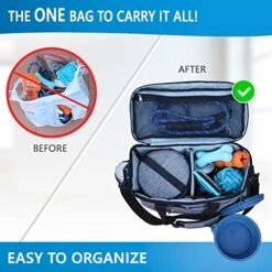 Rubyloo The Original Doggy Bag™- Dog Travel Bag For Supplies With 2 BPA-Free Collapsible Dog Bowls, 2 Dog Food Travel Containers-A Dog Travel Kit For Road Trips Or Weekend Away. Airline Approved -Backpack Shop 51IGY5H1C5L