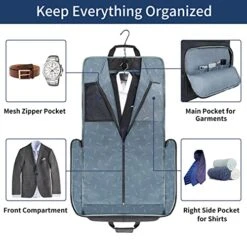 Garment Bags For Travel, Large Suit Travel Bag For Men Women With Shoulder Strap, Mancro Foldable Carry On Garment Bag Gifts For Business Trip - 2 In 1 Hanging Suitcase Luggage Bags For Travel, Black -Backpack Shop 51I du2d BL