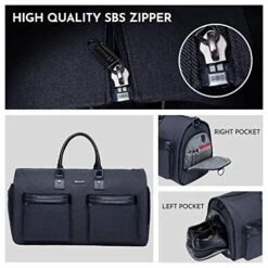 Modoker Convertible Garment Bag With Toiletry Bag, Carry On Garment Duffel Bag For Men Women Travel, Multi-Function Suit Bag 2 In 1 Hanging Suitcase, Black -Backpack Shop 51If JdAw L