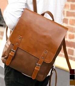 Kenox Vintage PU Leather Laptop Backpack Knapsack Rucksack Weekender Daypack Bag -Backpack Shop 51Iu 9Ks 2BWL