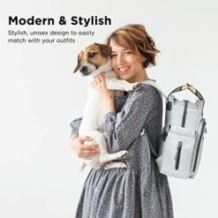 ARCA PET Travel Bag For Cat & Dog Backpack - Store All Dog Stuff & Puppy Supplies - Includes 1 Dog Travel Bag, 1 Large Dog Food Travel Container, 2 Collapsible Travel Dog Bowls (Grey) -Backpack Shop 51KZ6rjfz9L