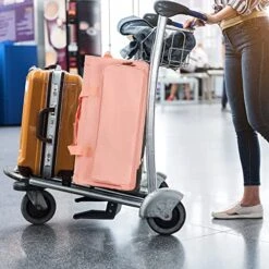 BRÜUN Large Size Duffel Bag With Protective Cover – A Pink Colored Dream Rolling Carrier With Garment Rack And Wheels For Travel – Designed For Men And Women To Hang Clothes On Long Journeys -Backpack Shop 51LLpKKEV3L