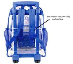 Rolling Clear Backpack Heavy Duty Bookbag See-thru Workbag Travel Daypack Transparent School Luggage With Wheels Royal Blue 9 Rolling Clear Backpack Heavy Duty Bookbag See-thru Workbag Travel Daypack Transparent School Luggage With Wheels Royal Blue -Backpack Shop 51MO2oW6NeL