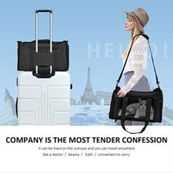 Henkelion Cat Carriers Dog Carrier Pet Carrier For Small Medium Cats Dogs Puppies Up To 15 Lbs, TSA Airline Approved Small Dog Carrier Soft Sided, Collapsible Travel Puppy Carrier - Black -Backpack Shop 51PhRbs XNL