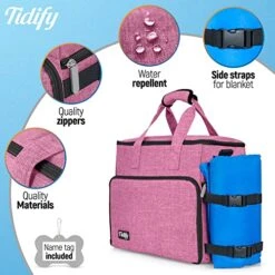 Dog Travel Bag Airline Approved For Dog And Cat Tote Organizer With Multi Function Pockets , 2 Food Containers And Collapsible Bowls , Weekend Away Dog Bag For Travel Accessories (Pink) -Backpack Shop 51Q645v0SWL