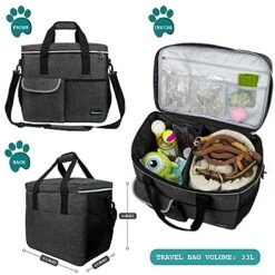 PetAmi Dog Travel Bag | Airline Approved Tote Organizer With Multi-Function Pockets, Food Container Bag And Collapsible Bowl | Perfect Weekend Pet Travel Set For Dog, Cat (Charcoal, Large) 11 PetAmi Dog Travel Bag | Airline Approved Tote Organizer With Multi-Function Pockets, Food Container Bag And Collapsible Bowl | Perfect Weekend Pet Travel Set For Dog, Cat (Charcoal, Large) -Backpack Shop 51SrRKcauCL