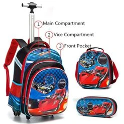 Meetbelify 3Pcs Rolling Backpack For Boys,School Backpack With Wheels For Boys -Backpack Shop 51Y5sSfZU5L
