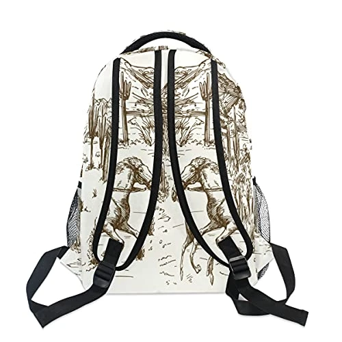 Xigua Western Desert Cowboy Backpacks Waterproof Laptop IPad Tablet Travel Backpack School Bag With Multiple Pockets 5 Xigua Western Desert Cowboy Backpacks Waterproof Laptop IPad Tablet Travel Backpack School Bag With Multiple Pockets - Image 5