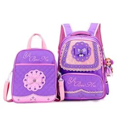Meetbelify Big Kids School Backpack For Boys Kids Elementary School Bags Out Door Day Pack (purple Bag)