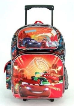 Disney Cars - 16" Rolling Backackpack - Neon