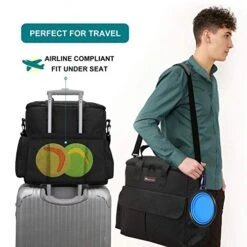 Dog Travel Bag By Modoker - Dog Travel Kit For A Weekend Away Set Includes Pet Travel Bag Organizer For Accessories, 2 Collapsible Dog Bowls, 2 Travel Dog Food Container (Black) -Backpack Shop 51oG pLVr3L