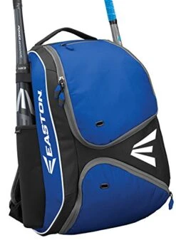 EASTON E210BP Bat & Equipment Backpack Bag | Baseball Softball | 2020 | Royal | 2 Bat Sleeves | Smart Gear Storage Shelf | Vented Shoe Pocket | Valuables Pocket | Fence Hook